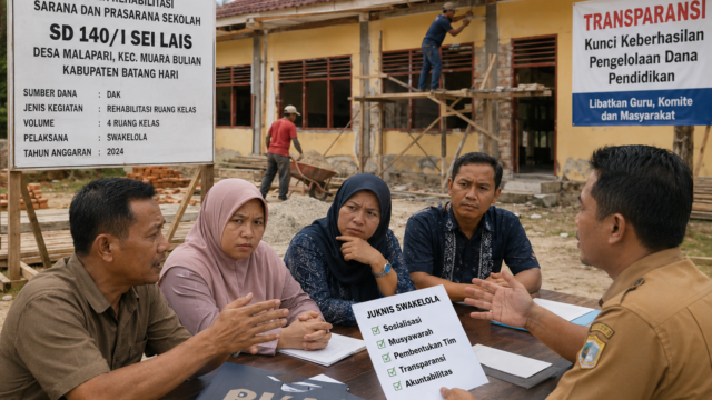 Dugaan Abaikan Juknis Swakelola, Proyek Rehab SD 140/I Sei Lais Dipertanyakan Guru dan Komite